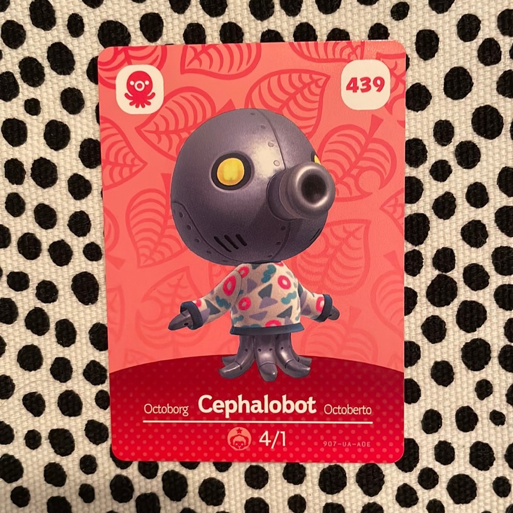 Genuine ACNH Cephalobot amiibo card